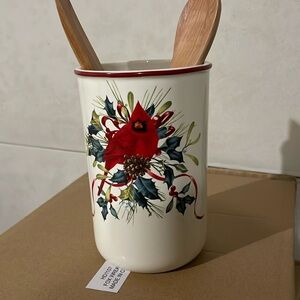 Lenox Winter greetings utensil crock